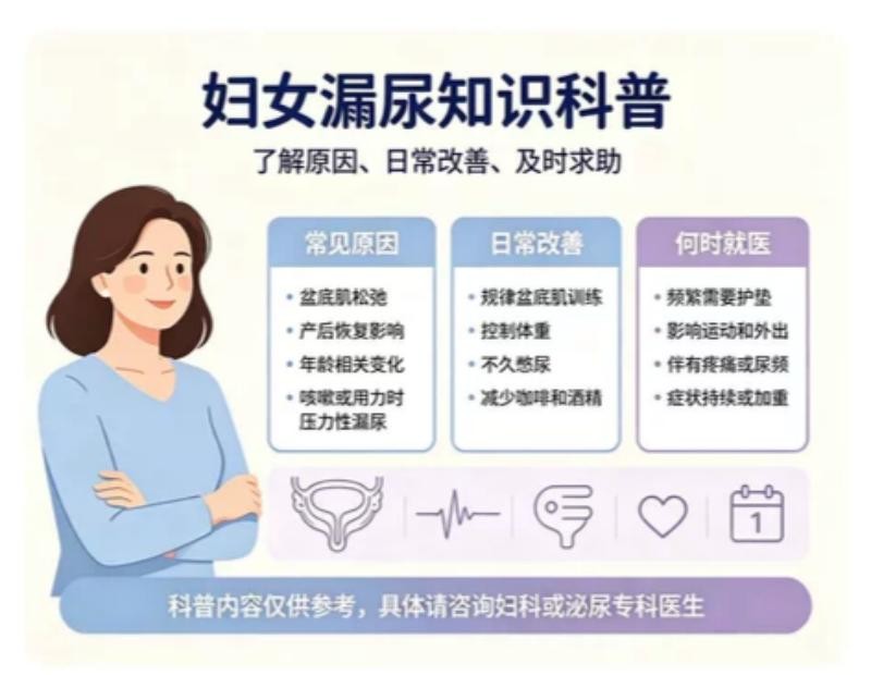 女性压力性漏尿科普 | 产后、中年女性盆底健康调理知识