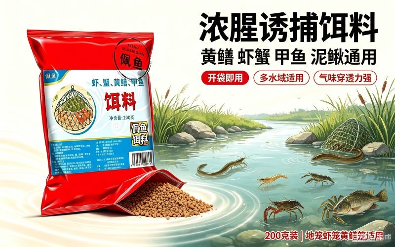 笼网专用黄鳝饵料 浓腥配方诱鳝抓虾捕蟹 甲鱼泥鳅诱饵 开袋即用