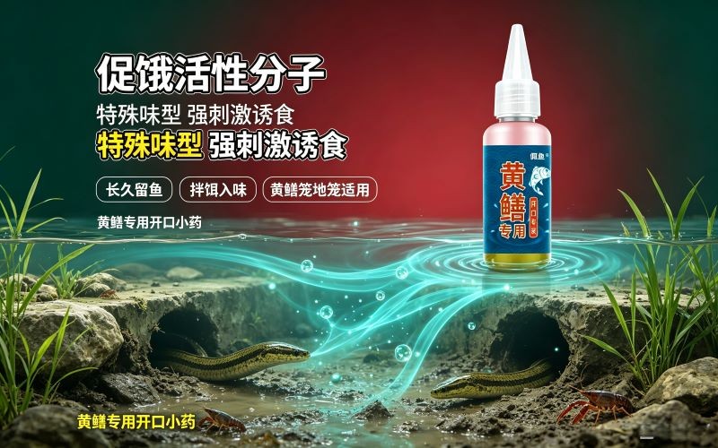 黄鳝专用开口专家小药 促饿活性分子 长久留鱼 饵料增效诱鳝液