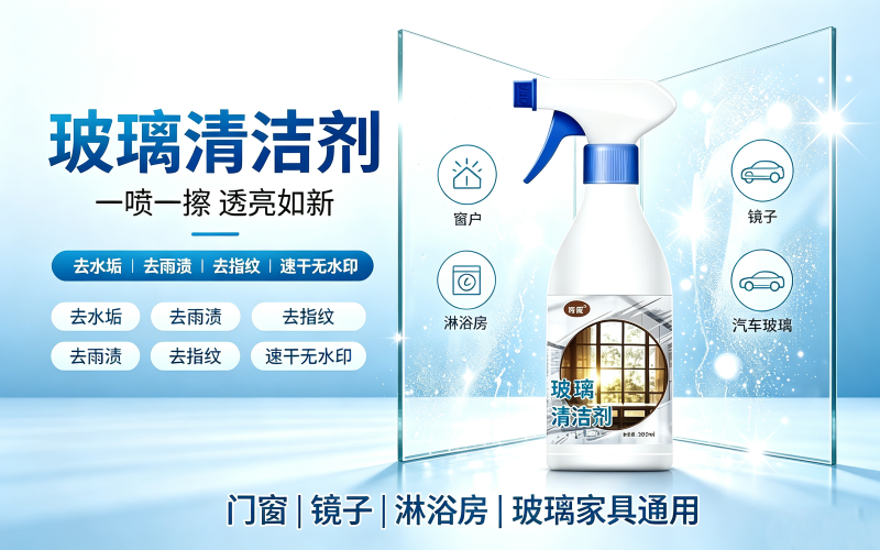 擦玻璃不留水痕！家用玻璃清洁剂，门窗镜子水垢一擦透亮如新