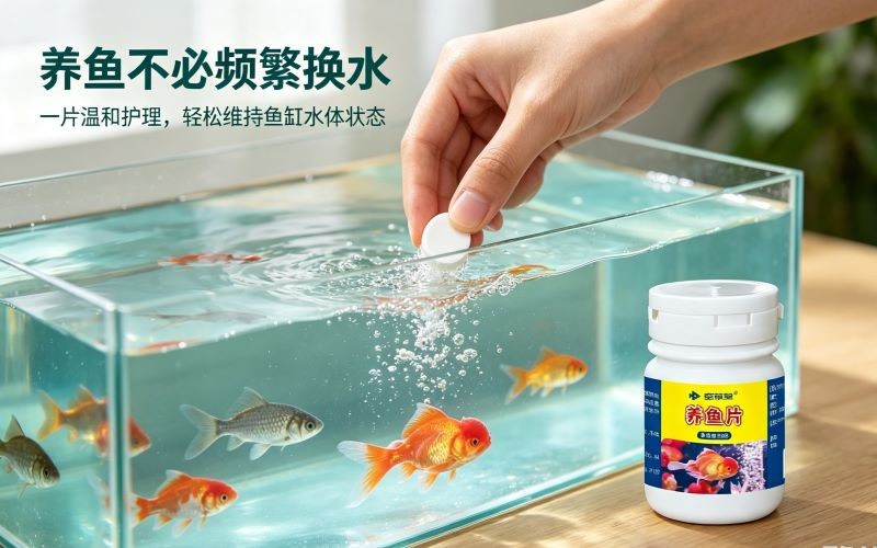 养鱼不必频繁换水，养鱼片轻松维持水体健康