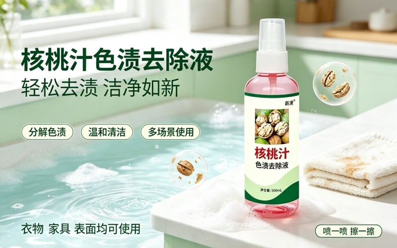 核桃汁渍难清理?一瓶搞定顽固青皮污渍