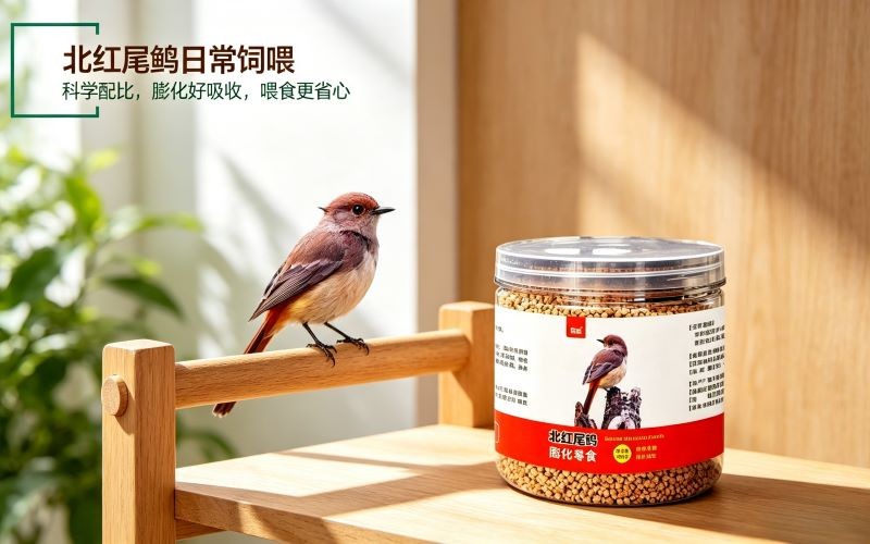 适配北红尾鸲日常饲喂,鸾磁膨化零食鸟粮喂养更省心