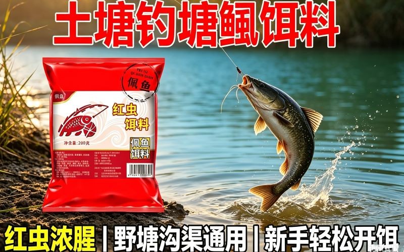土塘野钓 塘鲺饵料 红虫浓腥 主攻胡子鲶 野塘 沟渠通用 新手易开饵