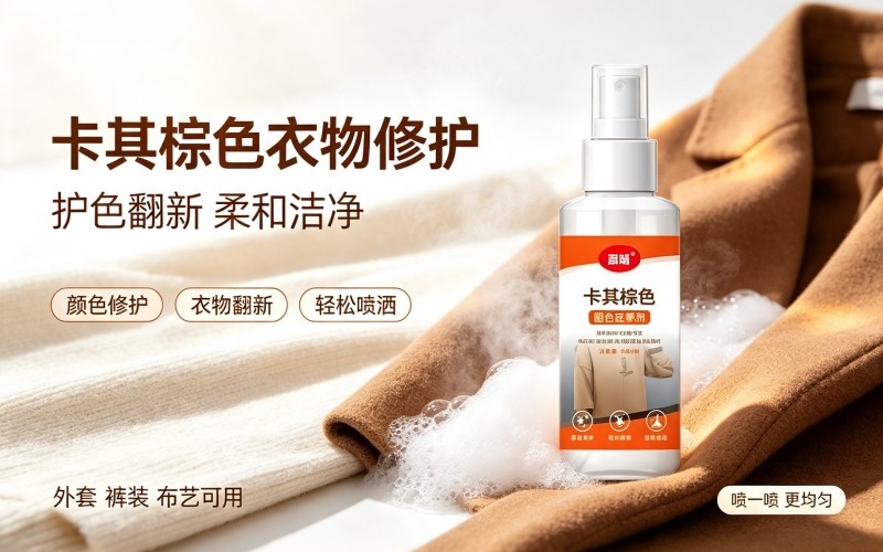 卡其棕色衣物修护喷雾|让褪色衣物重焕如新