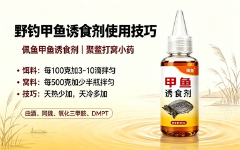 野钓甲鱼诱食剂怎么选?佩鱼甲鱼诱食剂使用方法分享