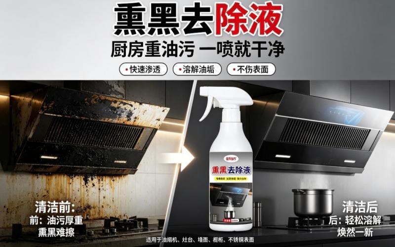 熏黑污渍难清理?试试熏黑去除液轻松处理顽固熏黑痕迹