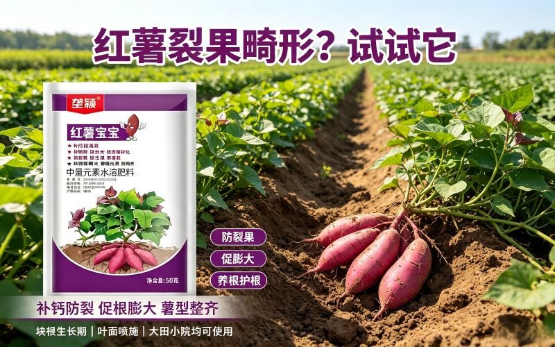 红薯裂果、薯型歪歪扭扭？试试这款专用肥料