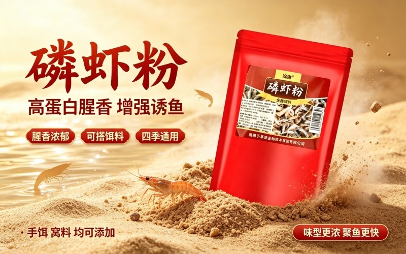 浓腥诱鱼利器!淦渔磷虾粉,四季垂钓增强饵料吸引力
