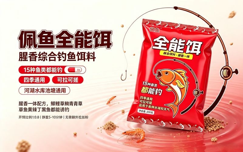 佩鱼全能饵｜腥香综合钓鱼饵料，淡水野钓通用鱼饵