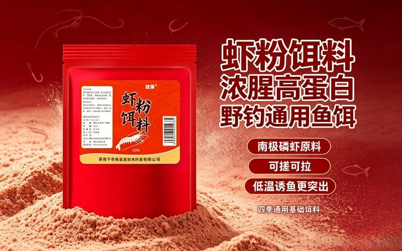 南极磷虾虾粉饵料,野钓通用浓腥钓鱼饵料