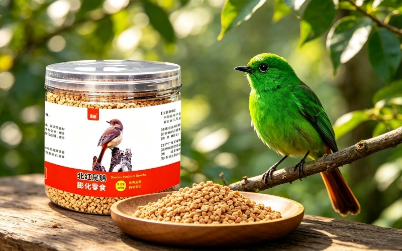 换羽期喂养,北红尾鸲膨化零食鸟粮补充营养助力靓羽!