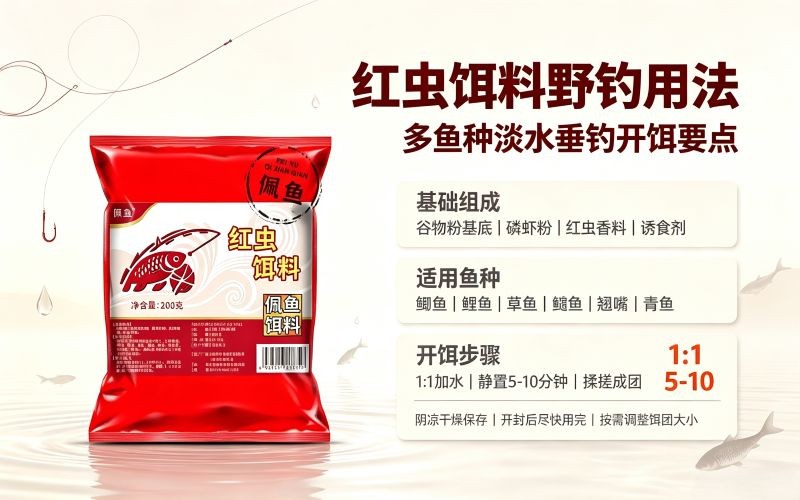 红虫味饵料在淡水野钓中的实用技巧分享