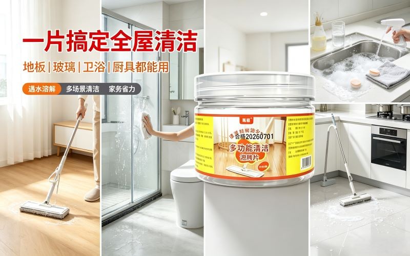 多功能清洁泡腾片|一片搞定全屋多场景清洁