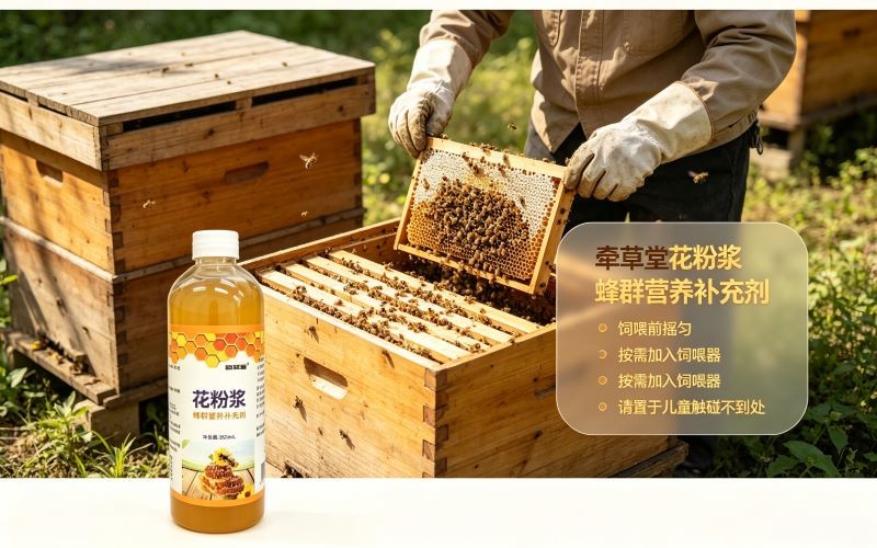 牵草堂花粉浆蜂群营养补充剂 蜜蜂专用营养液体饲喂料