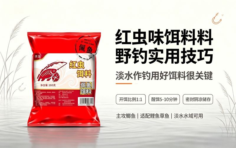 红虫味饵料野钓实用技巧,淡水作钓用好饵料很关键