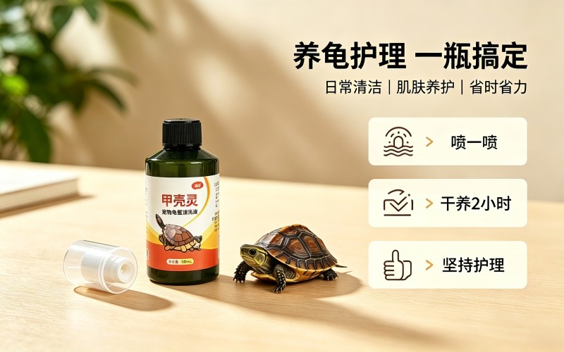 懒人养龟神器!一键喷涂龟鳖清洁液,日常养护超省心!