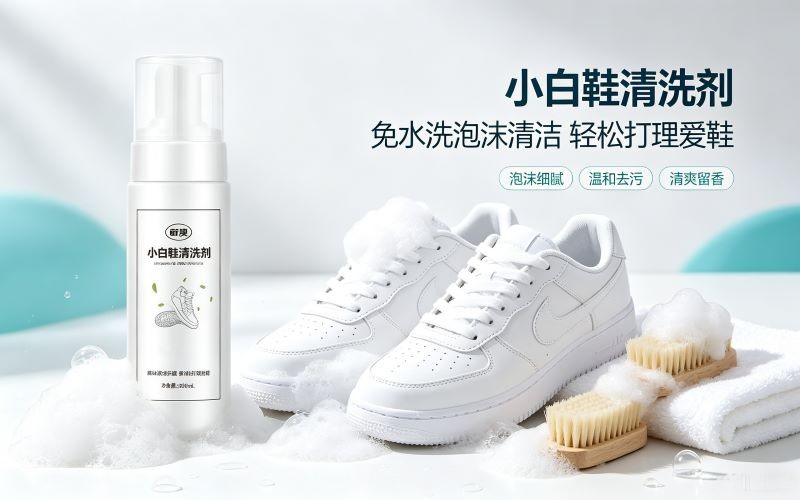 免水洗小白鞋清洗剂!泡沫清洁,轻松去除鞋边灰渍油渍