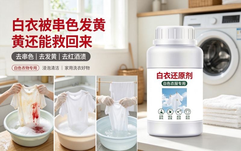 衣物串色还原剂|白衣救星,搞定串色发黄各类顽固污渍
