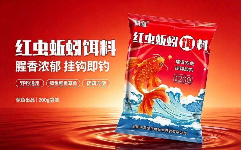 佩鱼红虫蚯蚓饵料，搓饵便捷挂钩即钓四季通用鱼食