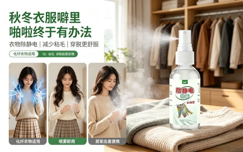告别衣物噼里啪啦!防静电喷雾日常实用好物分享