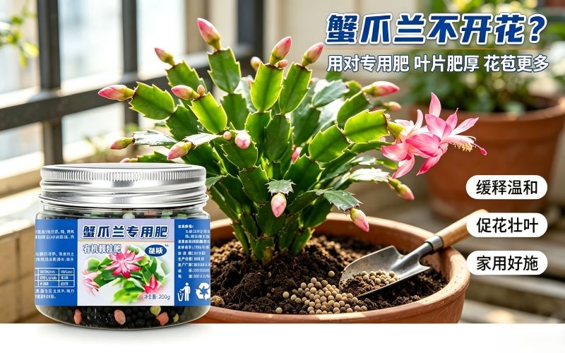 养蟹爪兰不开花?试试这款专用颗粒肥,养出满满花苞