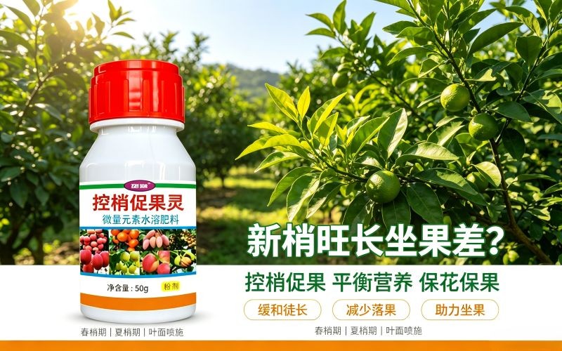 新梢旺长坐果差?这款控梢促果灵帮果树平衡营养