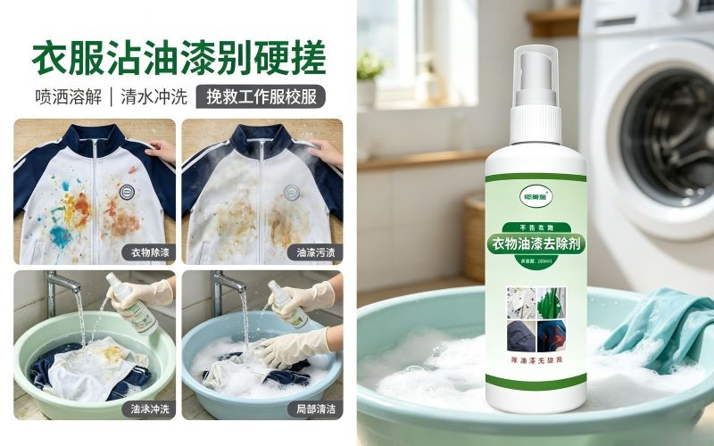 衣服沾油漆不用慌,这款衣物除漆喷剂轻松帮你化解难题