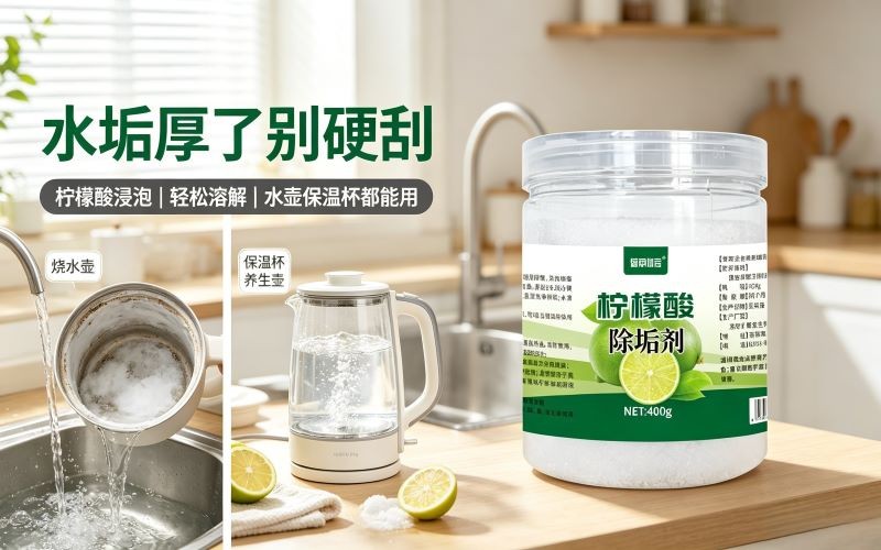 水壶、保温杯水垢难清理?柠檬酸除垢剂轻松搞定