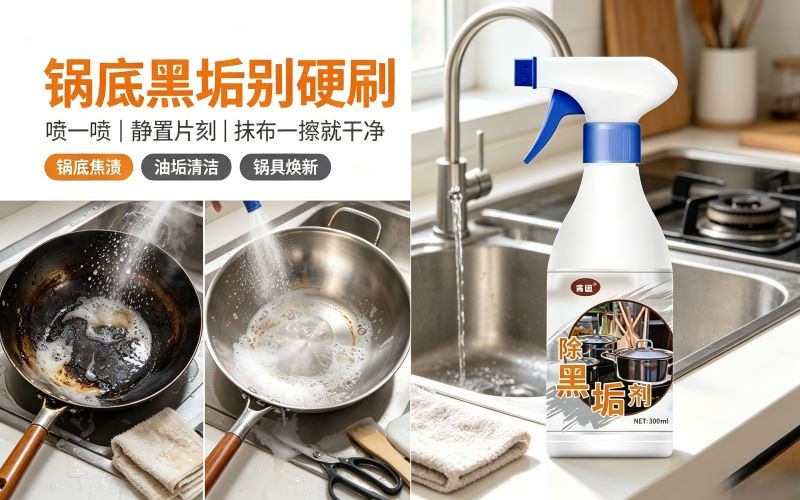 锅底黑垢太难清理?这款厨具黑垢清洁剂轻松焕新厨具