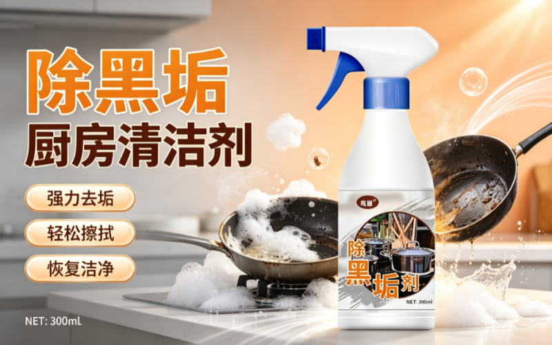 厨房黑垢难清理？这款除黑垢清洁剂，焕新厨具！