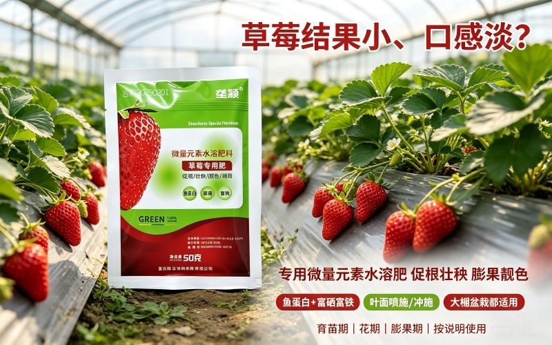 草莓结果小、口感淡？试试这款草莓专用微量元素水溶肥