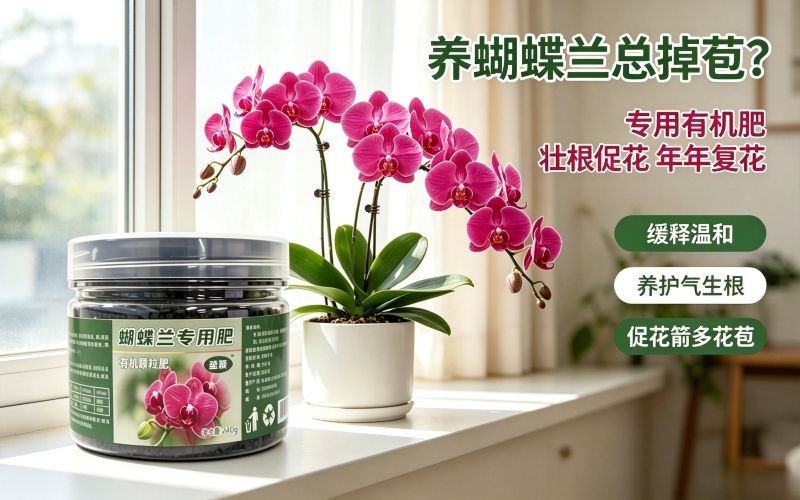 养蝴蝶兰总掉苞?试试这款专用有机肥,壮根促花,年年复花