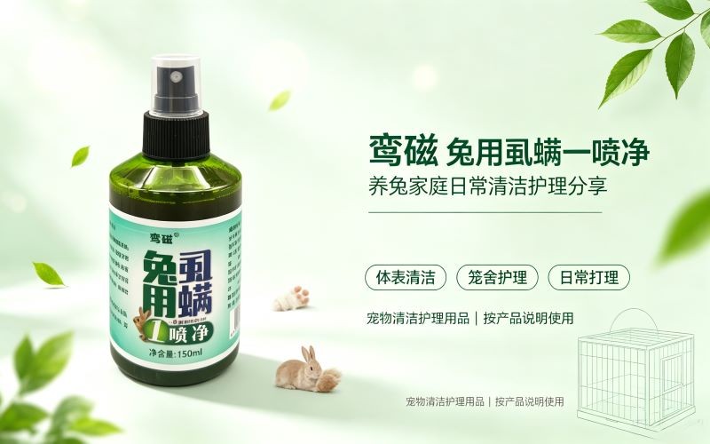 鸾磁兔用虱螨一喷净,兔子体表与笼舍清洁护理好物