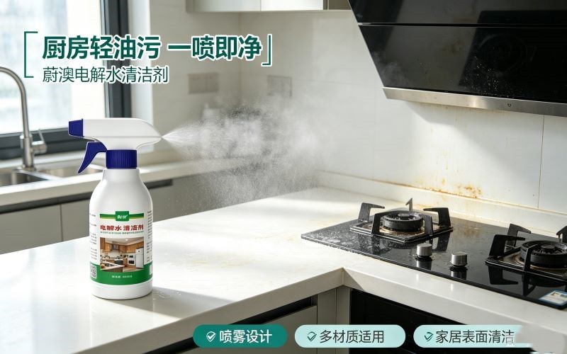 蔚澳电解水清洁剂｜厨房轻油污一喷即净，多材质家居表面清洁好帮手
