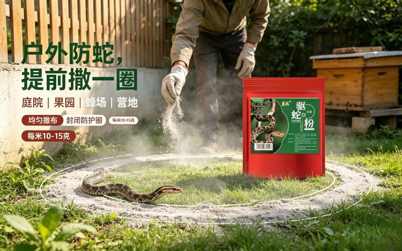 户外防蛇实用好物,垄沃驱蛇粉,守护庭院、蜂场安全