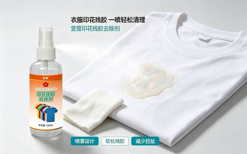 衣服印花撕掉后留残胶难清理？印花残胶去除剂轻松搞定