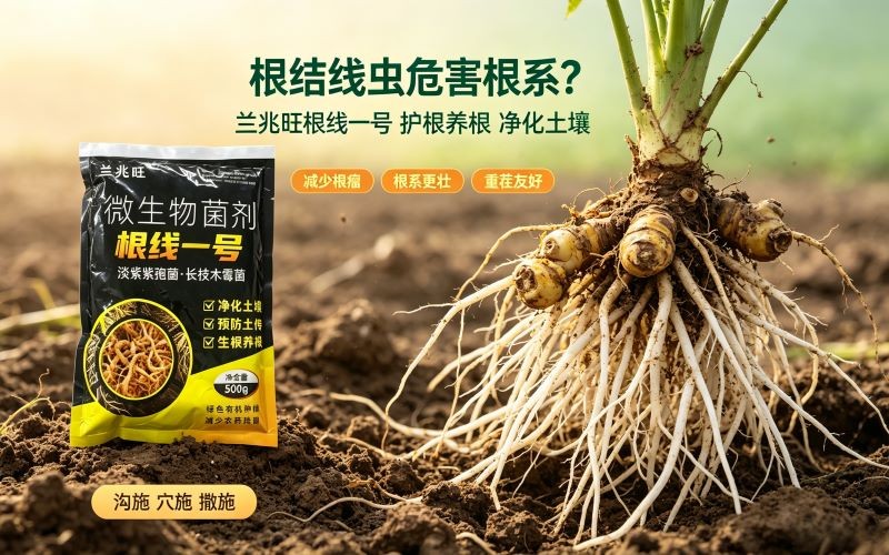 根结线虫危害根系?兰兆旺根线一号微生物菌剂,护根净化土壤