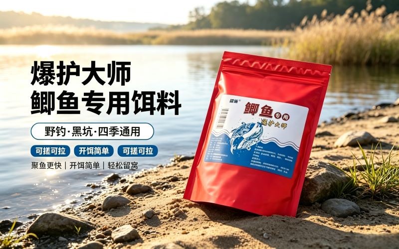 专攻鲫鱼饵料!开饵简单,入水诱鱼快,四季垂钓都能用