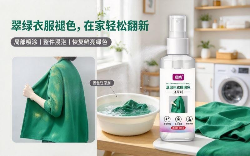 翠绿色衣服还原剂|衣服褪色发白不用扔,轻松恢复原色