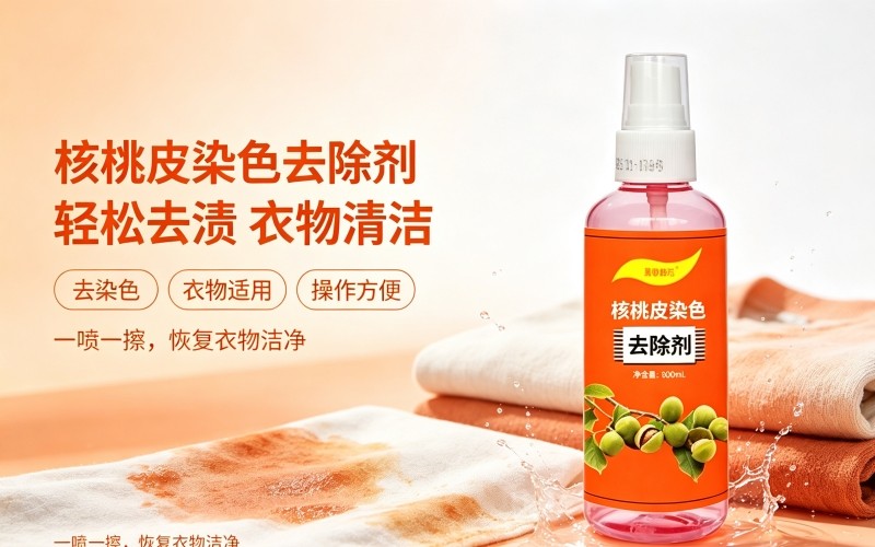 核桃皮染色去除剂,衣物核桃青皮污渍清洗剂