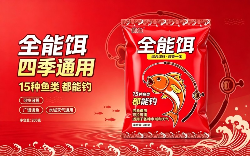 佩鱼全能饵｜腥香一体四季通杀，一包搞定野钓难题