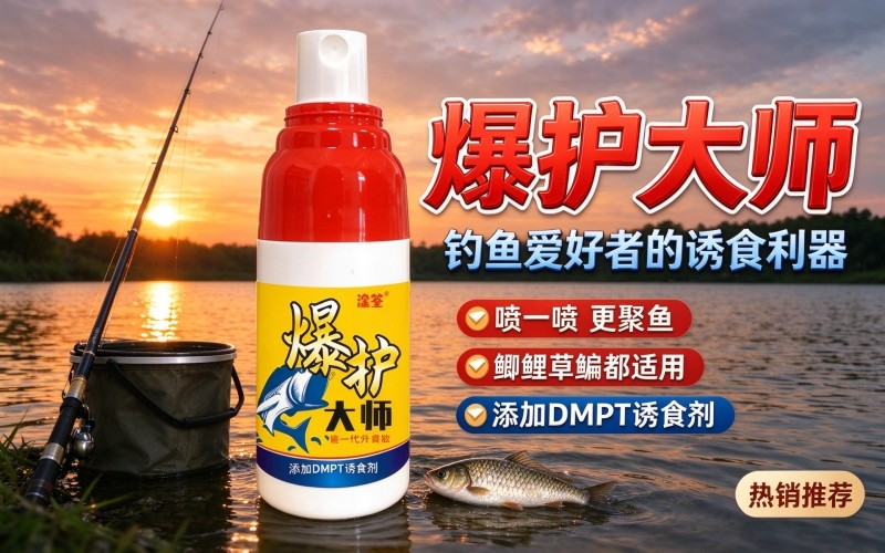 淦筌爆护大师钓鱼小药｜添加 DMPT 诱食剂，野钓黑坑轻松诱鱼