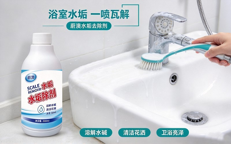浴室顽固水垢难清理?蔚澳水垢去除剂,轻松还原卫浴亮泽