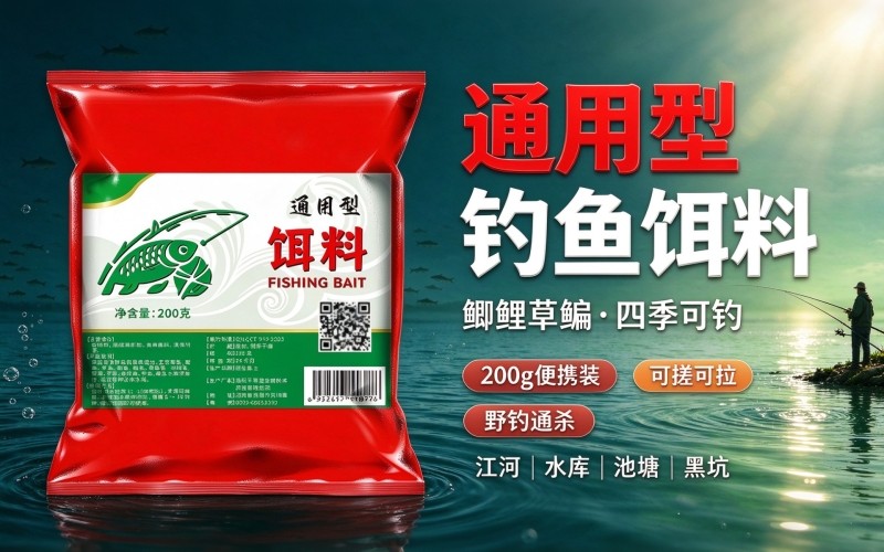 一包搞定全水域！通用型钓鱼饵料，野钓四季狂口
