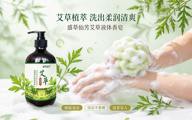 盛草仙芳艾草液体香皂｜艾草植萃，洗出柔润清爽肌肤