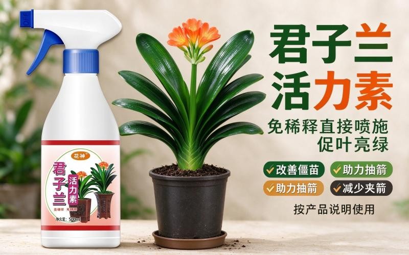 君子兰活力素,养兰不用费心,促叶片油亮助力开花