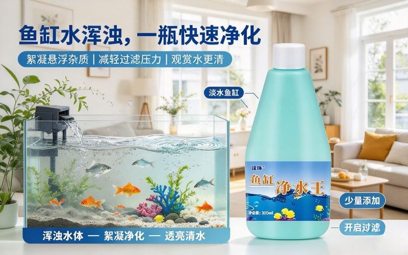 鱼缸水浑浊不用愁!净水王水质絮凝净化液实测分享