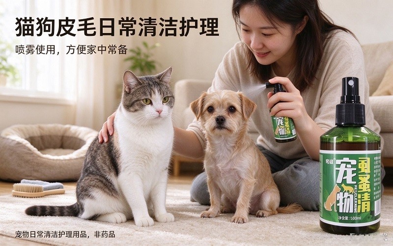养宠家庭常备!鸾磁宠物虱蚤清,猫狗皮毛与环境双重清洁护理