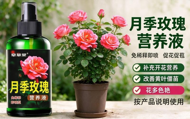 月季玫瑰开花少掉花苞?专用营养液养护技巧